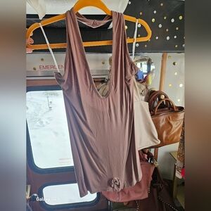 Brown Sleeveless Short Outfit